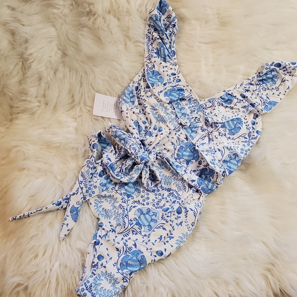 Toluca Swim Isabella Wrap one-piece Maxi Long - Riviera Print - Picture 4 of 14